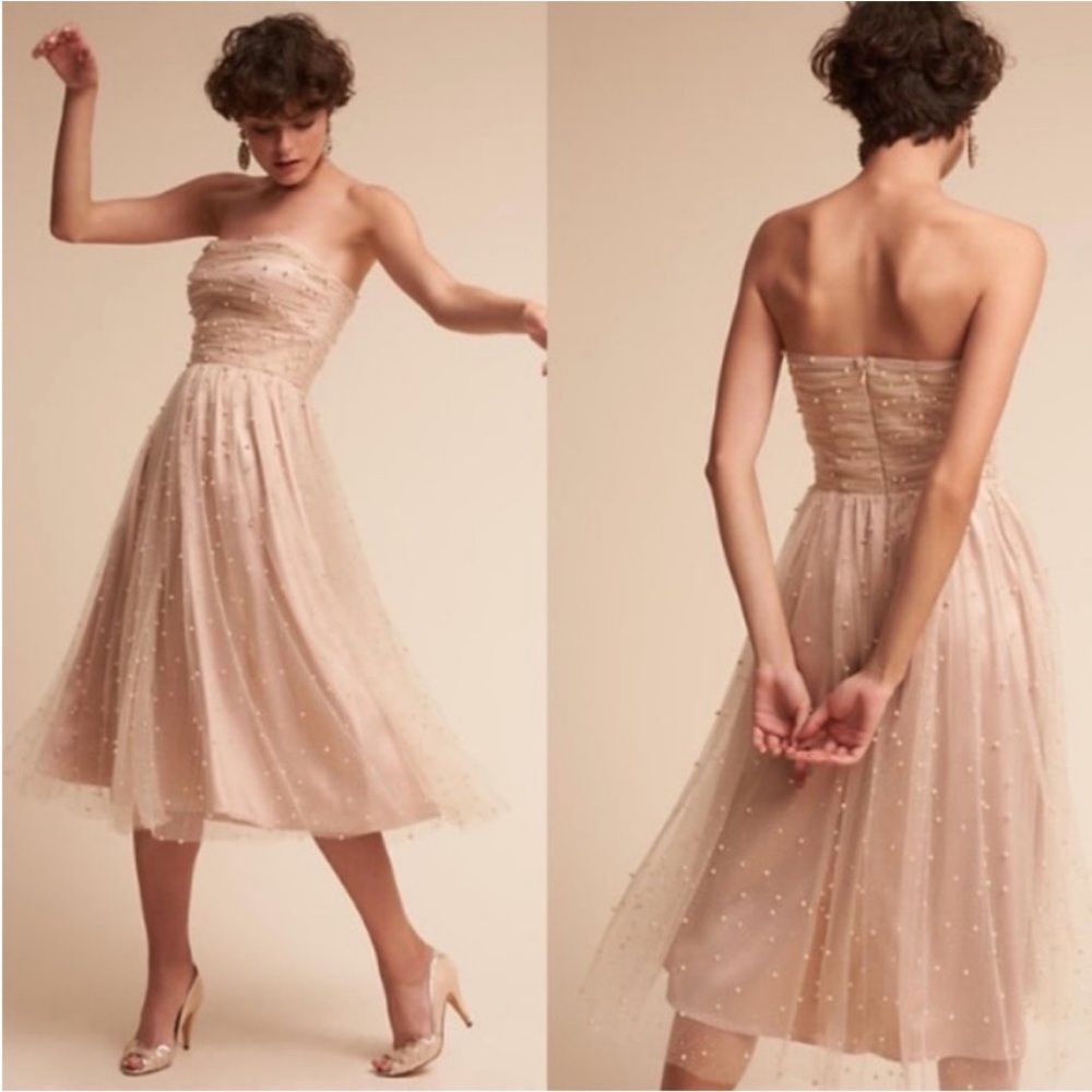 BHLDN Anya Midi Dress Pearl Anthropologie Size 2